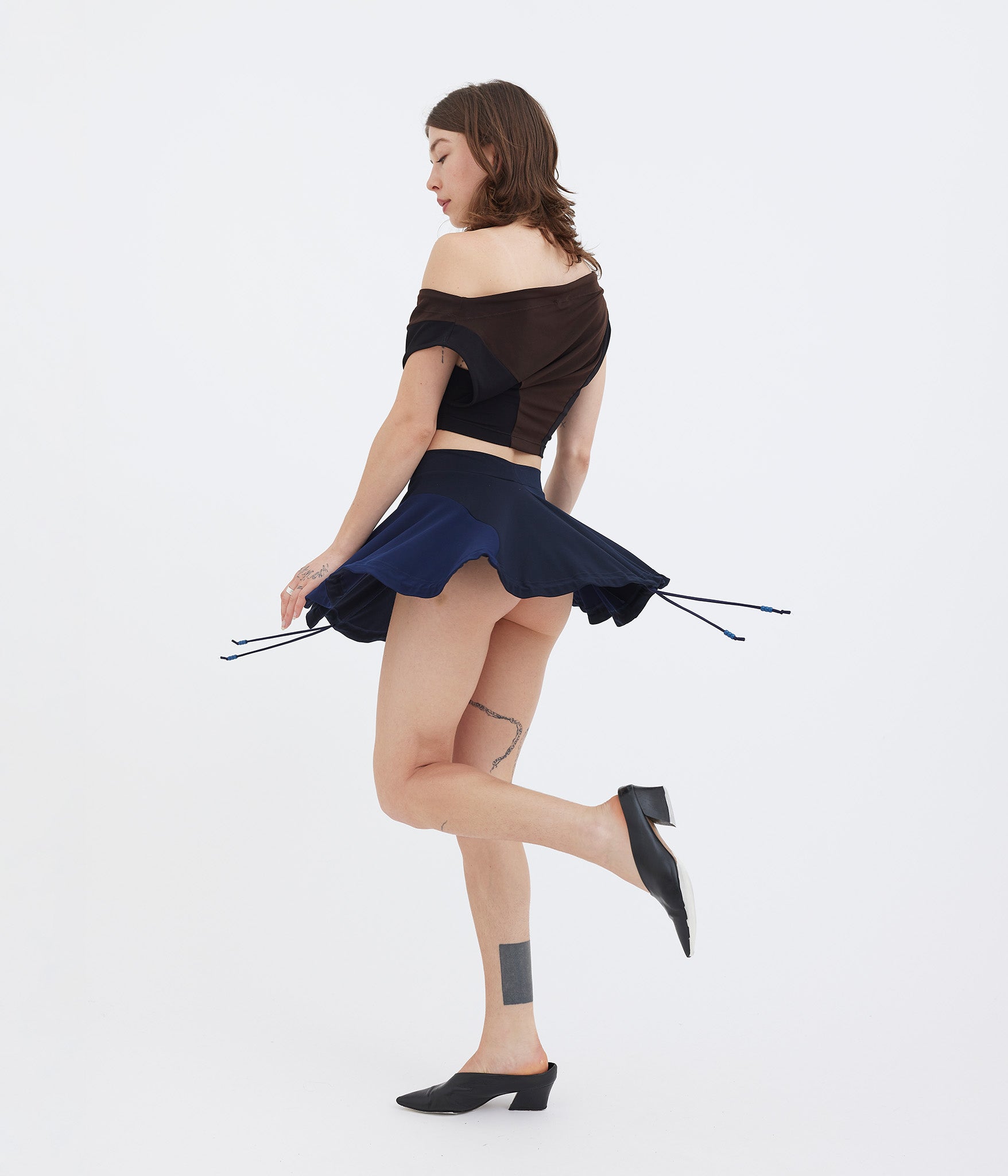 Deflated Bubble Mini Skirt
