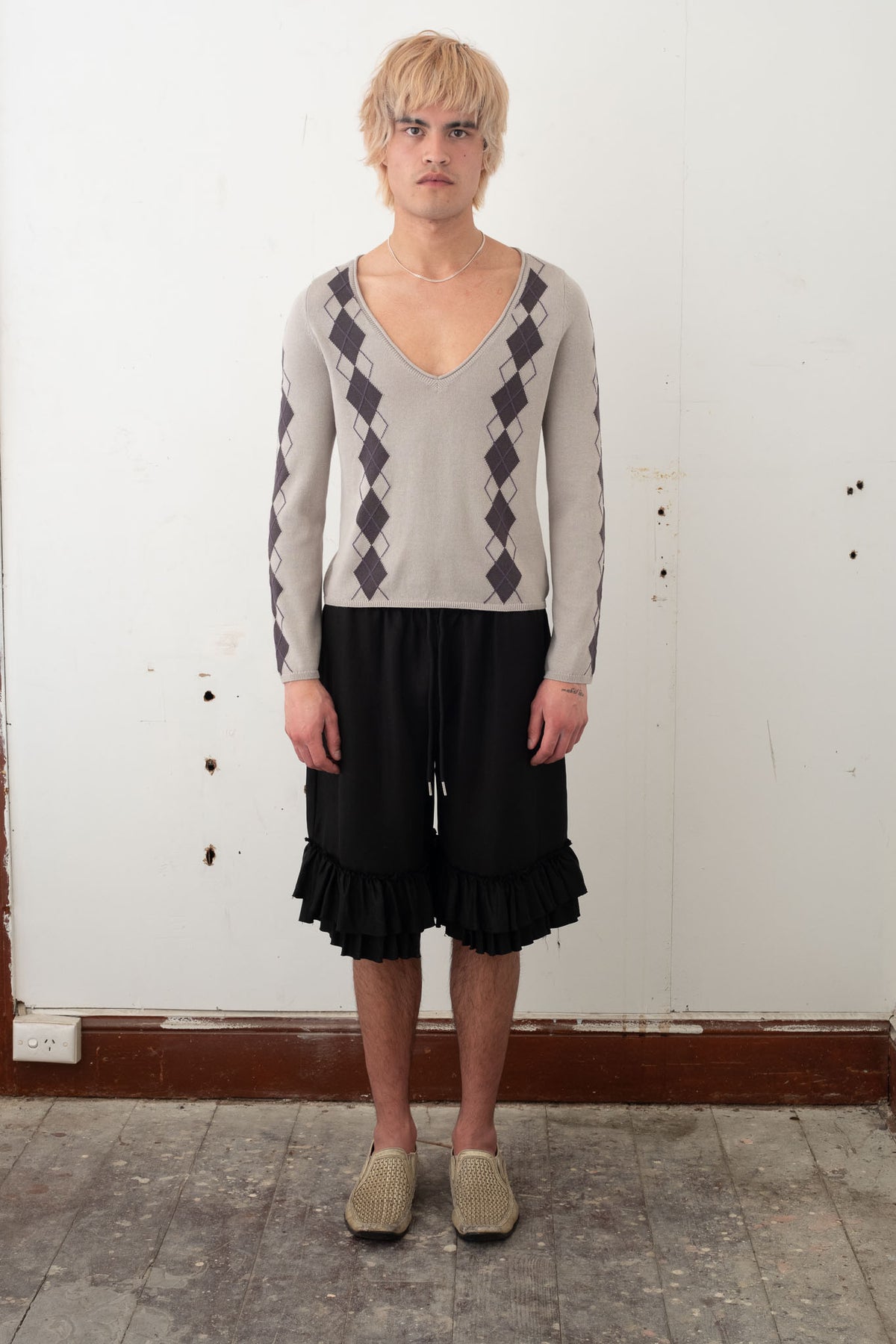 Exile Argyle Longsleeve – Cloud/Slate/Thisle