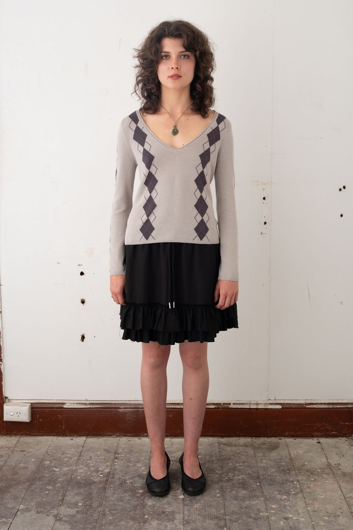 Exile Argyle Longsleeve – Cloud/Slate/Thisle