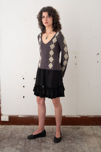Exile Argyle Longsleeve – Slate/Cloud/Lime