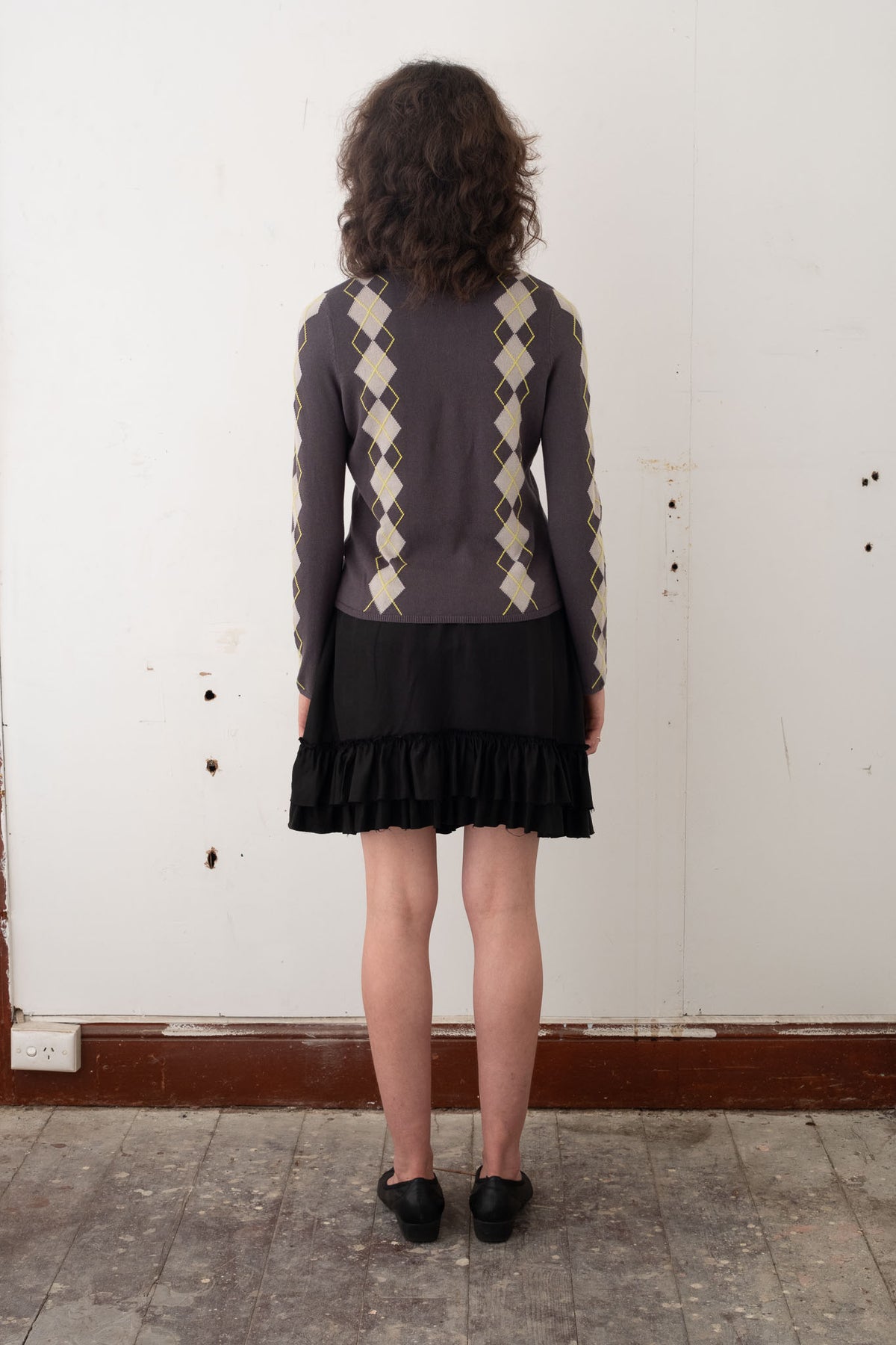 Exile Argyle Longsleeve – Slate/Cloud/Lime